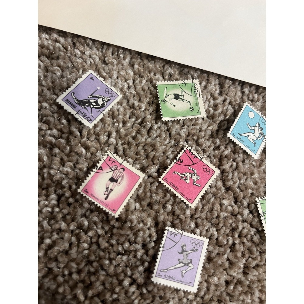 Vintage Olympic Postage Stamp‎ AJMAD Figure Skating Rare Lot Of 8 - Picture 3 of 5
